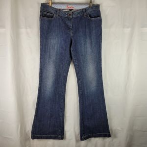 Boden Womens Boot Cut Flare Leg Denim Blue Jeans Plus Size 16 Long
